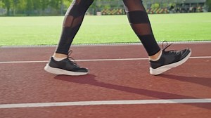 Side View Legs Sportswoman Walking On Stock Footage Video (100% Royalty-free) 1109631347 | Shutterstock