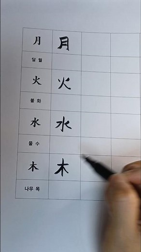 [요일 한자 따라쓰기 1] 월화수목 획순 한자만만세
