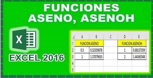 Cómo Calcular el seno Inverso con las Funciones ASENO y ASENOH en Excel (Ejemplo) | Mira Cómo Se Hace
