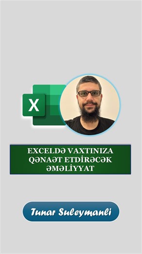 Tunar Suleymanli | Excel, VBA, Data Analitika, Power BI, SQL on Instagram: "Exceldə vaxtınıza qənaət etdirəcək əməliyyat ⏰⚡ #excel #exceltips #exceltricks"