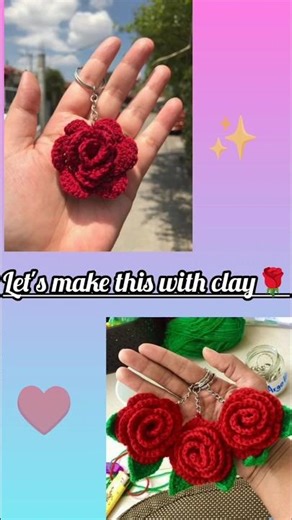 diy clay keychain🌹✨ #shorts #shortsfeed #clayart #craft #viral