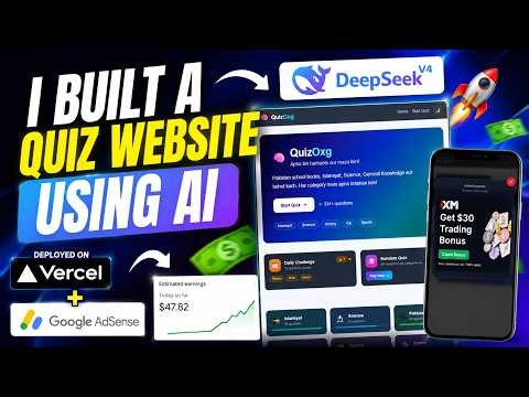 I Built a Quiz Website Using AI (DeepSeek V4) & Deployed on Vercel + AdSense