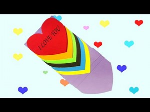 Sliding Heart Cascade Card - Easy Paper Crafts!