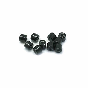 3mm Black Enamel Tube Bead (10 Pieces)
