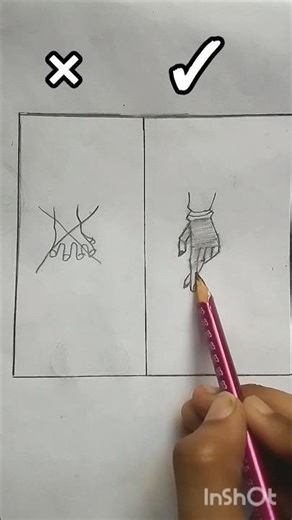 Draw Hand in correct way✅✍️#handtutorial#handsketch#shorts