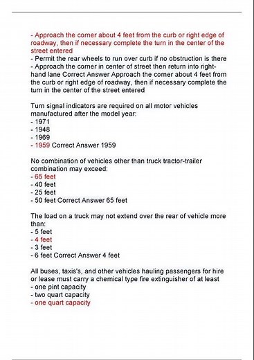 TEXAS COMMERCIAL VEHICLE OPERATION CVO NEWEST 2024 EXAM ACTUAL EXAM COMPLETE QUESTIONS AND CORRECT D