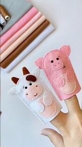 Farm Animal Finger Puppets 🐮🐑🐷 Felt Sewing Patterns #shorts