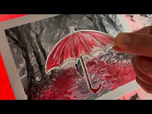 How to Paint Girl with Umbrella | Acrylic Painting Technique