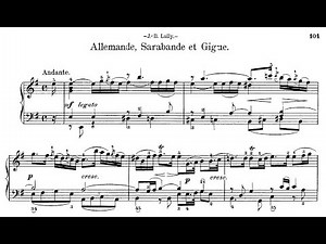 Suite de Lully (Loeillet) - Piano + Partition