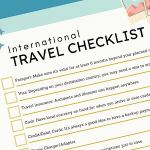 International Travel Checklist (printable) - Etsy