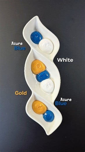 Get ready to relax with this soothing Azure Blue White & Gold color mix! 🎨😍 #colormixing #art #asmr #colors #artvideo #painting | Mini Art Zone