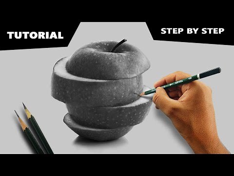 Realistic Sliced Apple | Easy 4-Steps Tutorial Video