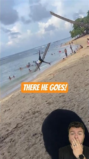 Tree Climb Fail at the Beach 🌴😂 | Epic Fall #shorts #fail