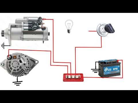 How to connection starter motor | starter motor and alternator wiring car alternator with starter