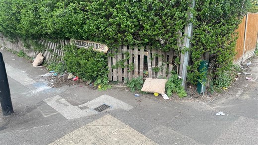 The scene in Alum Rock where a child was hit by a car