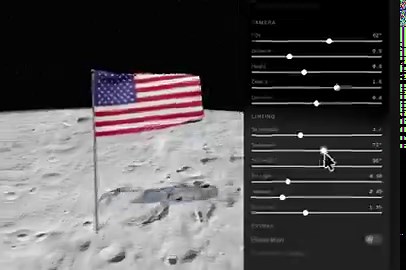 "its influenced by wind" Did you tell the moon to have wind for this simulation