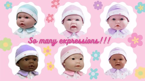 La Baby Caucasian 20-inch Small Soft Body Baby Doll | JC Toys - La Baby | Washable |Removable Pink Floral Outfit w/ Hat, Pacifier & Magic Bottle | For Children 12 Months +