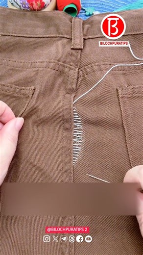 BILOCHPURATIPS 2 DIY 2 on Instagram: "How to sew a hole in the crotch of your pants Part 1278 Follow My Page Instagram : @bilochpuratips2diy2 Follow My Page Instagram : @bilochpuratips2diy2 . . . . . . #bilochpuratips2diy2 #bilochpuratips #bilochpuratips2 #reels #sewing #needlework ."