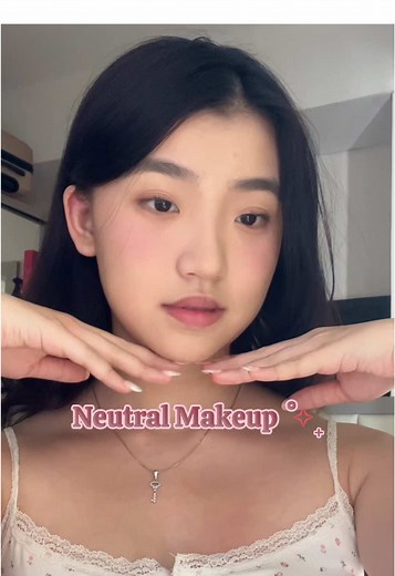 neutral makeup look! #makeup #makeuptutorial #neutralmakeup #koreanmakeup #cleanmakeup #fyp