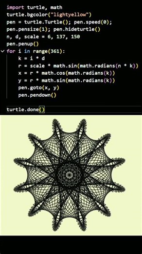 Python + Math = Stunning Design 🌸 #shorts #python