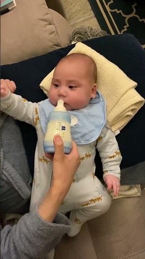 Teasing my hungry baby Leonardo #baby #cutebaby #shorts #cute #bottlefeeding #hungrybaby #funny