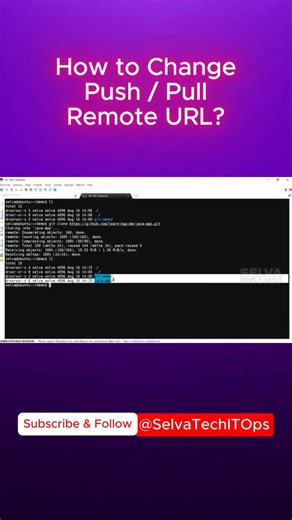 Git 22. How to Change Push / Pull Remote URL | Git Remote URL Change Explained in Tamil #gitworkflow Follow for more @selvatechitops Watch Full Video: https://youtu.be/KHaTHksakVc #git #gitremote #giturl #github versioncontrol devopstamil gittutorial codingtamil | SELVA - Tech & ITOps