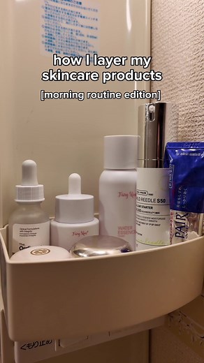 skincare layering is something we tend to overcomplicate 😭 honestly, this routine has more steps than usual bc I’m in Japan and it’s cold af here BUTTTT most people only need 3-5 steps: cleanser toner (optional) serum (optional) moisturizer sunscreen (NOT optional ☺️) in terms of waiting between steps, it only truly matters if I’m using an exfoliating product or acne medication. In which case I will wait til my face is dry before applying these products. When your skin is damp, it can be more p