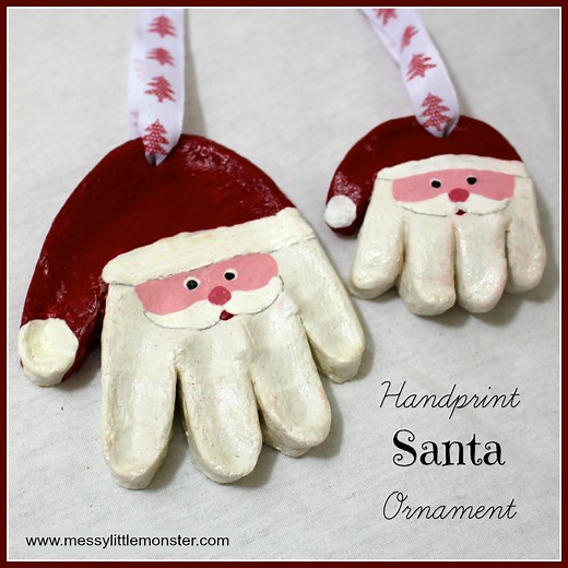 Santa Salt Dough Handprint Ornaments & Easy Salt Dough Recipe