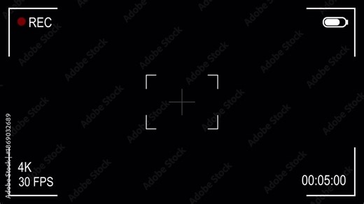 Easy to use illustration footage of video recorder camera screen with 4K resolution Alpha Channel