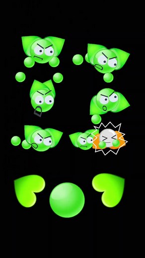 Animated Green Characters Showcase Expressive Actions
