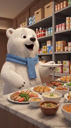 Nova’s Day🐻‍❄️ - Hungry Trouble | Funny Animal Animation 🍖💥 #3danimation #animalanimation