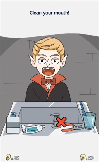 brain out level 130 and clean your mouth?