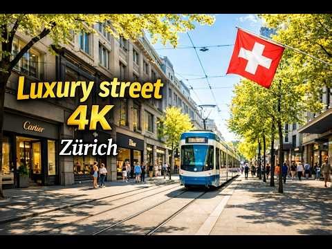 Luxury and Finance Street Zürich 🇨🇭4K I Most expensive street in Europe