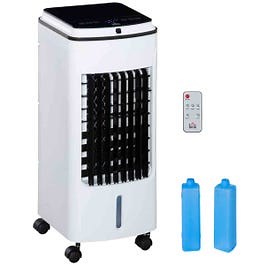 HOMCOM 3-in-1 Portable Air Cooler with 4L Water Tank 7.5H Timer, Remote White