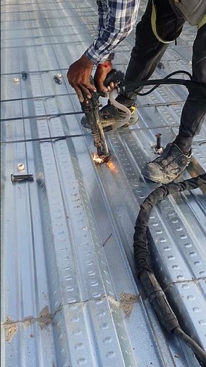 Shear Stud welding, decking Slab #construction #work #shorts