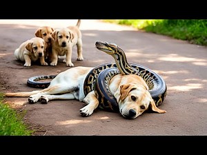 Riesige Python greift Mutterhund an, du wirst nicht glauben wer zur Rettung kam!