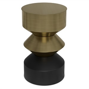 Miller 14 inch Wide Iron Modern Side Table in Black/Brass