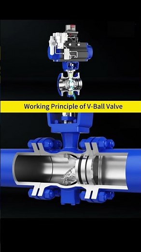 Working Principle of V-Ball Valve #valve