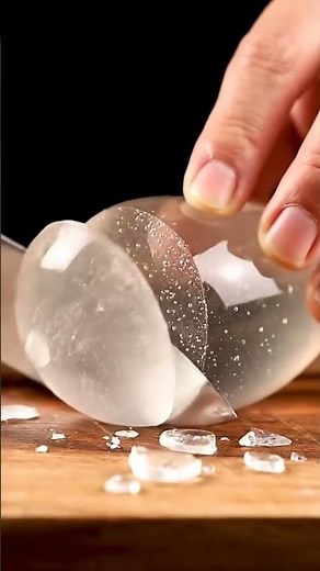 Hypnotic ASMR Glass Pear Slicing: Transparent Crunch Sounds