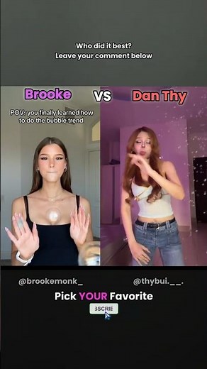 Who won this bubble trend? Brooke vs Dan Thy #shorts #tiktok