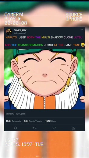 Naruto used both the Multi Shadow Clone Jutsu and the Transformation Jutsu at the same time.😂