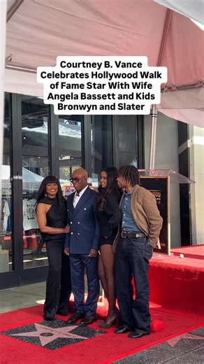 #CourtneyBVance was honored with a star on the Hollywood Walk of Fame, celebrating the milestone alongside his wife #AngelaBassett and their children, Bronwyn and Slater. ❤️⭐️ | People