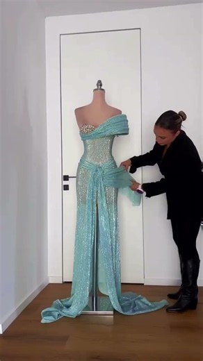 To order this seafoam crystal dress DM reineecouture A breathtaking strapless couture gown