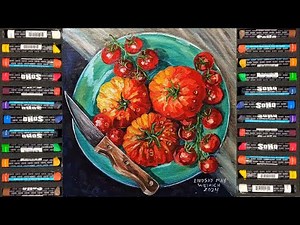 Using Water-Soluble Oil Paint Sticks for the First Time! Tomato Sill Life