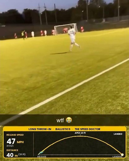 This Throw-In Traveled 131 FEET 🤯 The Ballistics of an Insane Long Throw #shortsA throw-in that