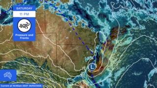 Heavy rainfall has mostly eased for Queensland and New South Wales following significant rain totals this past week, as drier and warmer conditions return. The immediate focus has shifted to southern NSW, as a low pressure system deepens off the coast. This system is generating damaging winds and hazardous coastal conditions, including for Sydney and the Illawarra. Wind gusts above 90km/h have been observed along the coast. Damaging winds will ease later today, however large waves and swell will