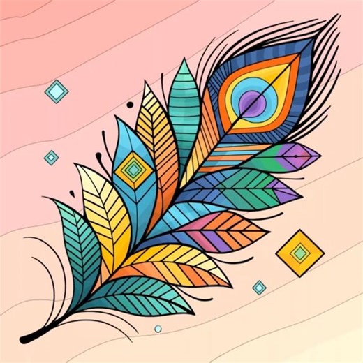 peacock feather coloring