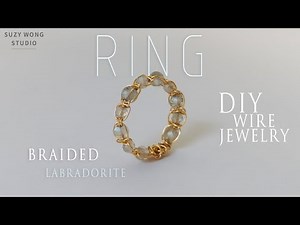 Braided Ring Labradorite/Simple Ring/Easy Ring/DIY Ring/Wire Wrap Ring Tutorial/How to make