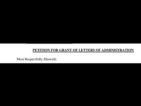 PETITION FOR GRANT OF LETTERS OF ADMINISTRATION