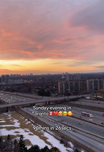 Timelapse of Toronto's Highway 401 at Sunset